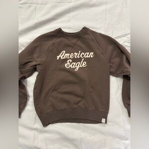 American Eagle brown logo crewneck/sweatshirt size Extra Small